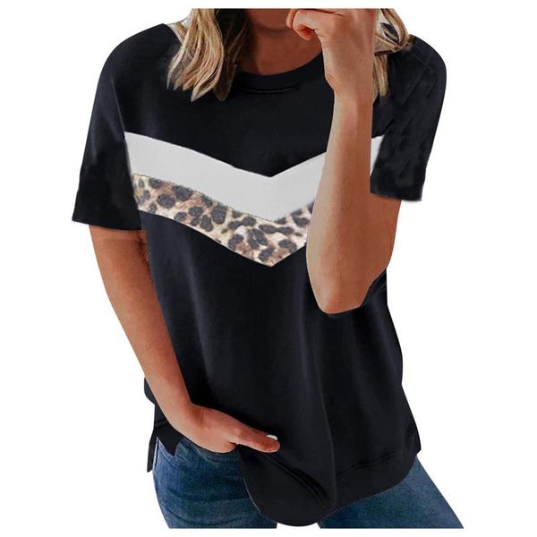 women's blouses & shirts harajuku t-shirt casual fashion short-sleeved stitching round neck pullover thin, White
women's blouses & shirts harajuku t-shirt casual fashion short-sleeved stitching round neck pullover thin, White