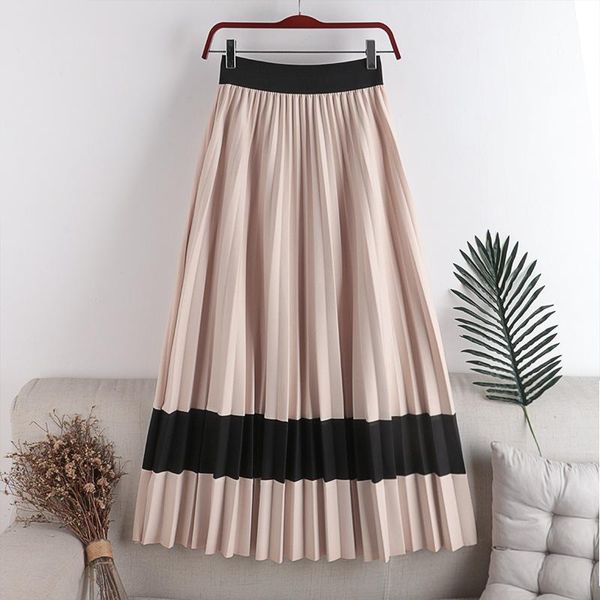 skirts autumn winter high waist skirt slim expandable elastic pleated contrasting color stitching midi women, Black
skirts autumn winter high waist skirt slim expandable elastic pleated contrasting color stitching midi women, Black