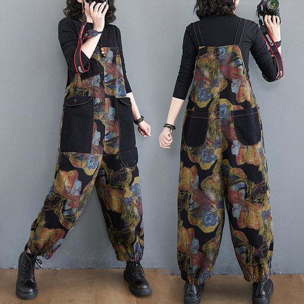 women's jeans women fashion -2xl oversize flower printed jumpsuits style denim overalls, Blue
women's jeans women fashion -2xl oversize flower printed jumpsuits style denim overalls, Blue