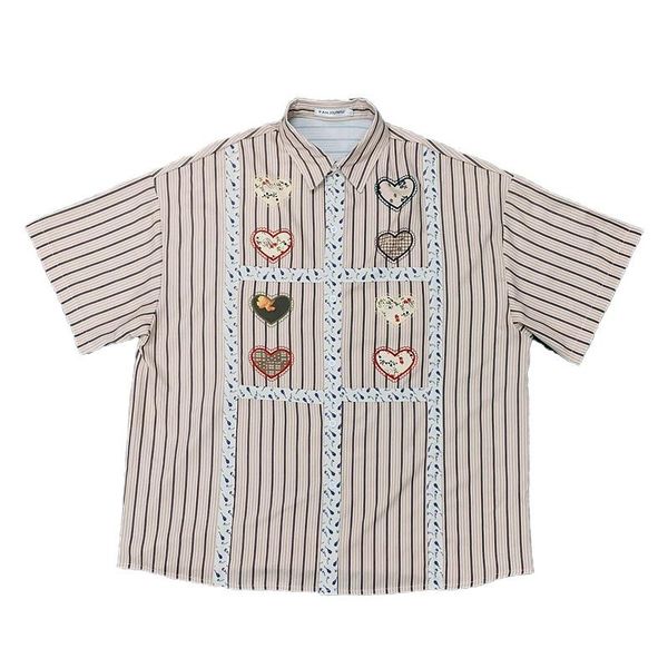 women's blouses & shirts summer shirt women oversize harajuku vintage loose short sleeve blouse stripe print straight single breasted f, White
women's blouses & shirts summer shirt women oversize harajuku vintage loose short sleeve blouse stripe print straight single breasted f, White