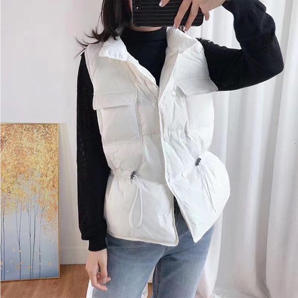 women's shorts autumn thin stand collar drawstring women vest pocket double breasted female sleeveless vests winter solid sweet la, White;black
women's shorts autumn thin stand collar drawstring women vest pocket double breasted female sleeveless vests winter solid sweet la, White;black