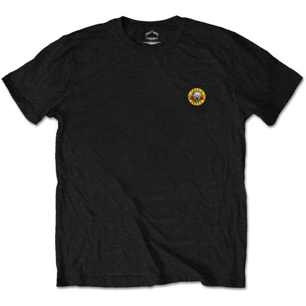 black guns n 'roses bullet logo official backprint t-shirt men unisex, White;black