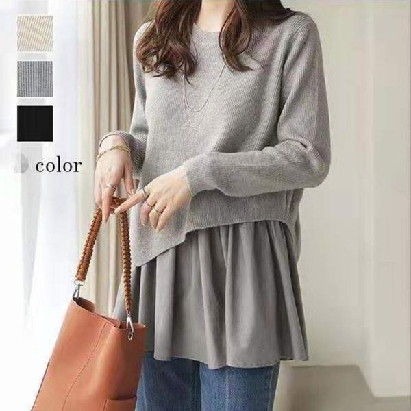 women's sweaters korean fashion women knitting sweater solid color splicing round neck irregular long sleeve simplicity casual loose au, White;black
women's sweaters korean fashion women knitting sweater solid color splicing round neck irregular long sleeve simplicity casual loose au, White;black