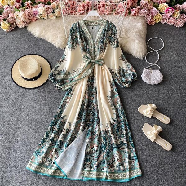 casual dresses ariana autumn women vitage print dress v neck waist belt long puff sleeve robe lipsy maxi df29, Black;gray
casual dresses ariana autumn women vitage print dress v neck waist belt long puff sleeve robe lipsy maxi df29, Black;gray
