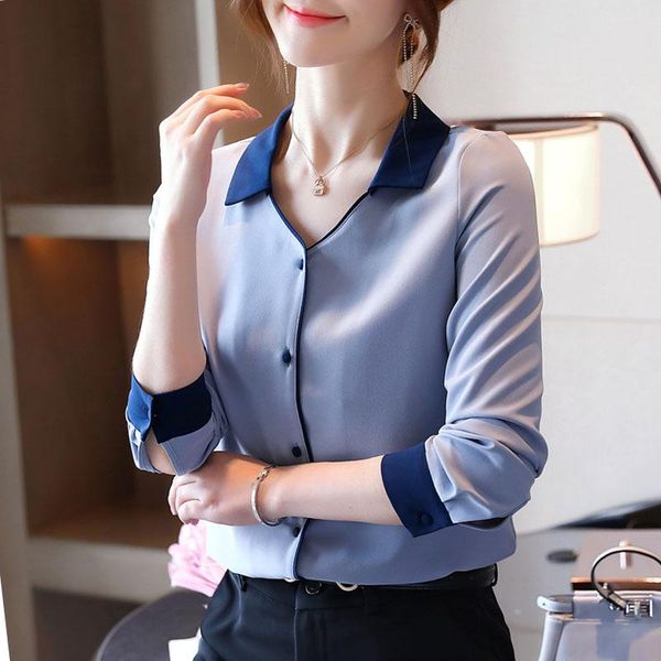 autumn fashion chiffon shirt women's korean button solid v-neck blusas mujer de moda vintage blue shirts women 0713 blouses &, White
autumn fashion chiffon shirt women's korean button solid v-neck blusas mujer de moda vintage blue shirts women 0713 blouses &, White