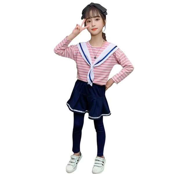 children clothes striped tshirt + skirtpants girls outfits patchwork for teenage casual tracksuits 210528, White
children clothes striped tshirt + skirtpants girls outfits patchwork for teenage casual tracksuits 210528, White
