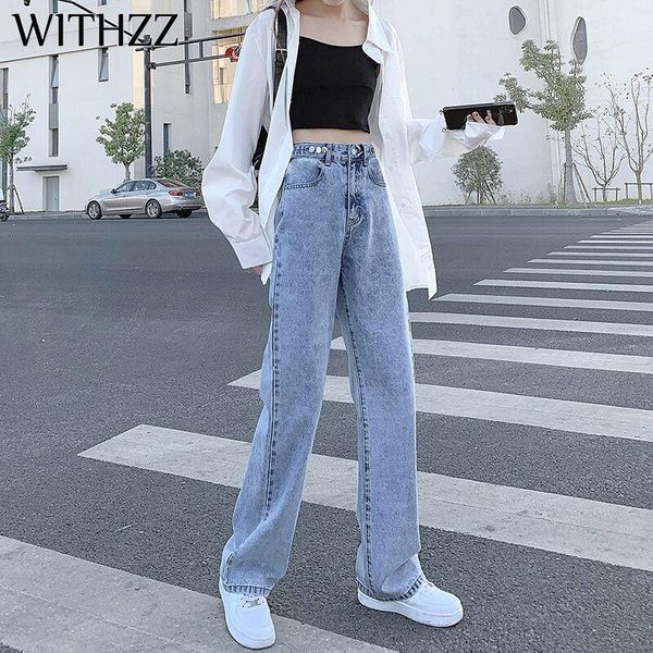 women's jeans withzz female high-waist adjustable waist light blue denim loose drape straight pants women
women's jeans withzz female high-waist adjustable waist light blue denim loose drape straight pants women