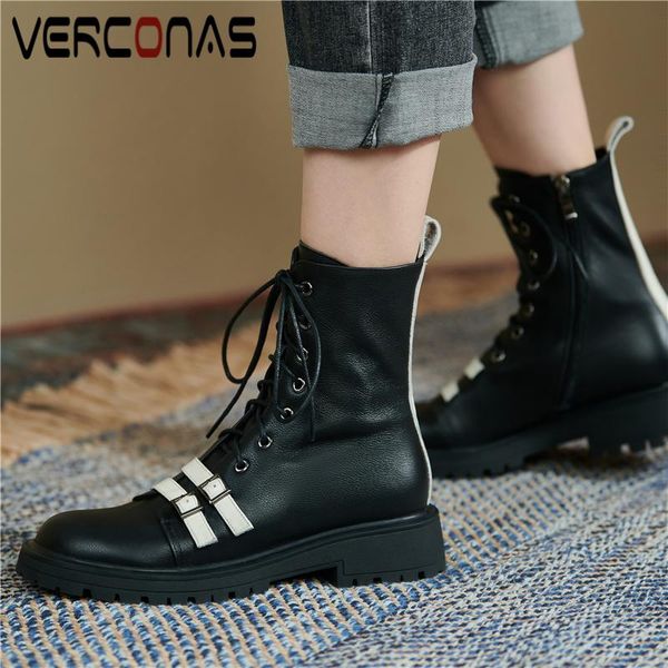 boots verconas genuine leather motorcycle women ankle thick heels fashion buckle lace-up autumn winter casual shoes woman, Black
boots verconas genuine leather motorcycle women ankle thick heels fashion buckle lace-up autumn winter casual shoes woman, Black