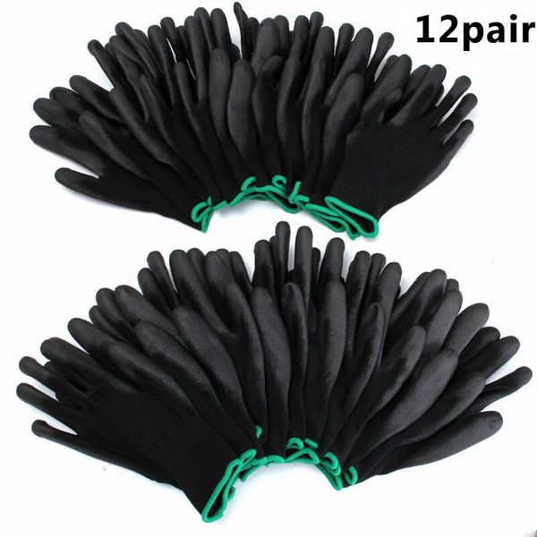 disposable gloves 12 pairs work pu coated black knit cuffs safety hand protect antiskid industrial mechanic protective working glove
disposable gloves 12 pairs work pu coated black knit cuffs safety hand protect antiskid industrial mechanic protective working glove