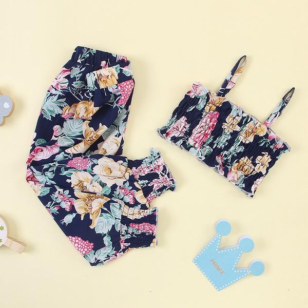 summer sleeveless cotton printed thin section elastic band sling europe america 2021 dark blue fashion pants suit two-piece clothing sets, White
summer sleeveless cotton printed thin section elastic band sling europe america 2021 dark blue fashion pants suit two-piece clothing sets, White