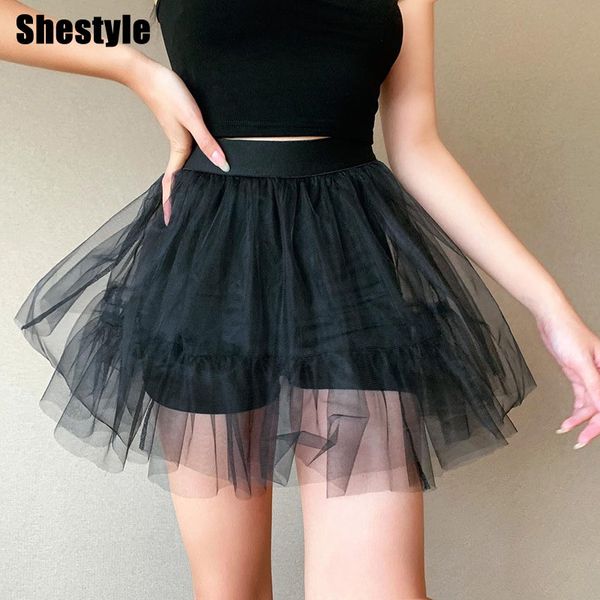 shestyle black yarn voile skirts women 2021 spring transparent shorts elastic waist club party ball gown streetwearby air, Black;white
shestyle black yarn voile skirts women 2021 spring transparent shorts elastic waist club party ball gown streetwearby air, Black;white