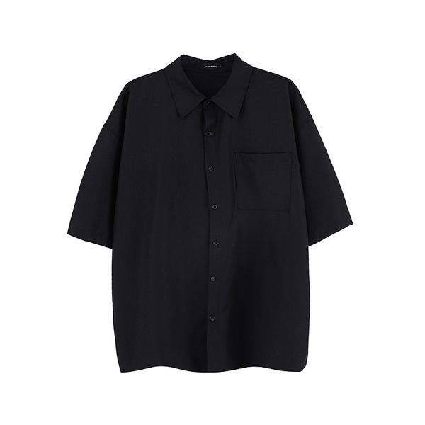 high street simple solid short sleeve shirt2021, White;black
high street simple solid short sleeve shirt2021, White;black