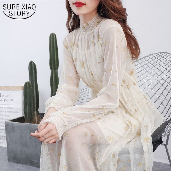 star moon embroidery dress women printing mesh puff sleeve long gray beige navy stand collar midi party 12992 210508, Black;gray
star moon embroidery dress women printing mesh puff sleeve long gray beige navy stand collar midi party 12992 210508, Black;gray