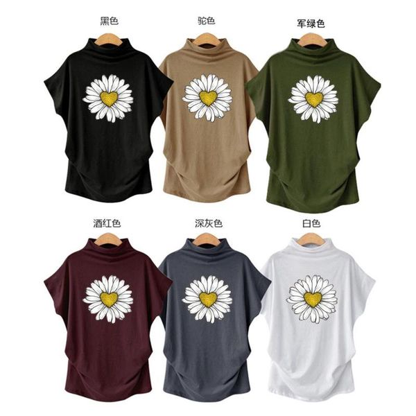 women's t-shirt fashion flower daisy print women white casual turtleneck bat short sleeve summer street ladies plus size black tees
women's t-shirt fashion flower daisy print women white casual turtleneck bat short sleeve summer street ladies plus size black tees