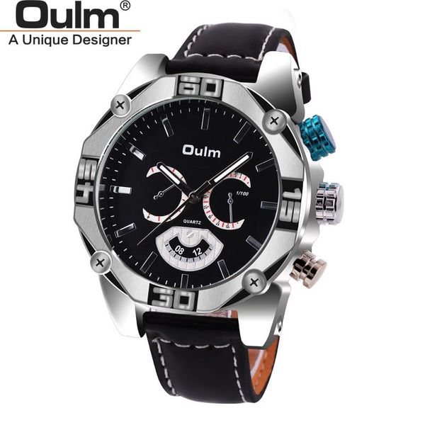 wristwatches oulm big dial men sports watches military leather band quartz mannen horloge herrenuhr, Slivery;brown
wristwatches oulm big dial men sports watches military leather band quartz mannen horloge herrenuhr, Slivery;brown