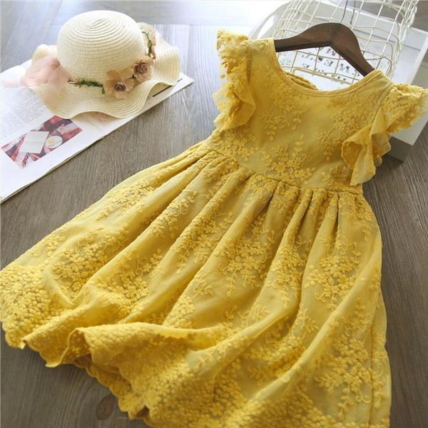 girls summer yellow cute birthday girl dress flare sleeve kids casual holiday clothes 3 8t children clothing party, Red;yellow 
girls summer yellow cute birthday girl dress flare sleeve kids casual holiday clothes 3 8t children clothing party, Red;yellow