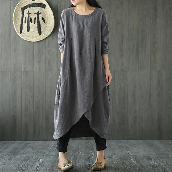autumn long sleeve irregular womens dresses hem loose soid midi vintage vestido casual party tunic robe sundress, Black;gray
autumn long sleeve irregular womens dresses hem loose soid midi vintage vestido casual party tunic robe sundress, Black;gray