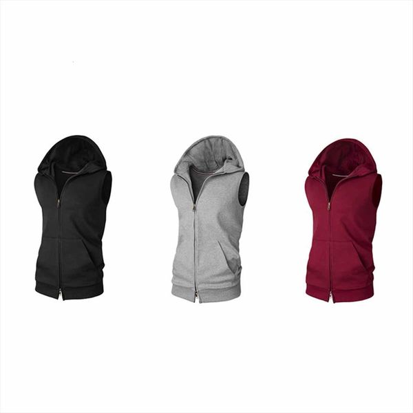 mens casual hoodie tank summer simple cotton comfort sleeveless slim fit zip up hooded with pockets, White;black
mens casual hoodie tank summer simple cotton comfort sleeveless slim fit zip up hooded with pockets, White;black