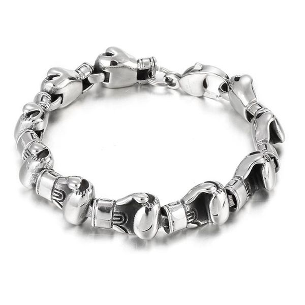 link, chain 22cm punk rock smooth curb link boxing boxer glove bracelet hiphop 316l stainless steel biker bracelets jewelry for men, Black
link, chain 22cm punk rock smooth curb link boxing boxer glove bracelet hiphop 316l stainless steel biker bracelets jewelry for men, Black