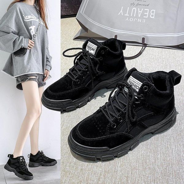 boots women warm korean british style woman leather sneakers casual high women's thick bottom snow boot trend, Black
boots women warm korean british style woman leather sneakers casual high women's thick bottom snow boot trend, Black