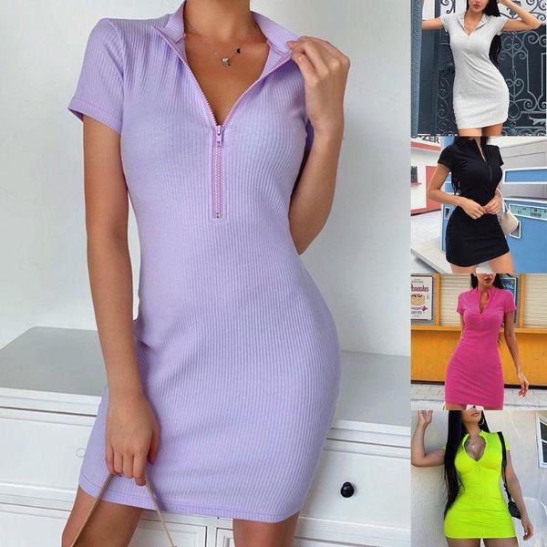 women short sleeve turtleneck bodycon mini dress zip up neon ribbed clubwear casual dresses, Black;gray
women short sleeve turtleneck bodycon mini dress zip up neon ribbed clubwear casual dresses, Black;gray