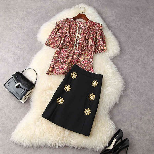 two piece dress european and american women's clothing summer short sleeved printed t-shirt flowers decorate a skirt fashion suits 0395, White
two piece dress european and american women's clothing summer short sleeved printed t-shirt flowers decorate a skirt fashion suits 0395, White
