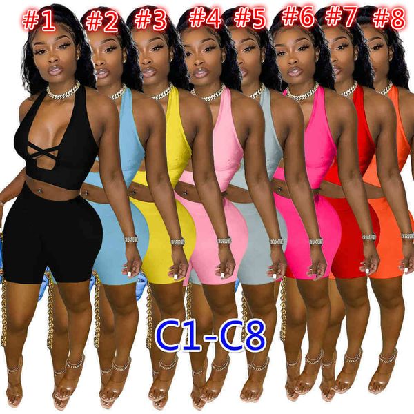 2021 summer women tracksuits solid color two pieces shorts set outfits cross cut short pants jogger suits ladies casual clothing, Gray
2021 summer women tracksuits solid color two pieces shorts set outfits cross cut short pants jogger suits ladies casual clothing, Gray