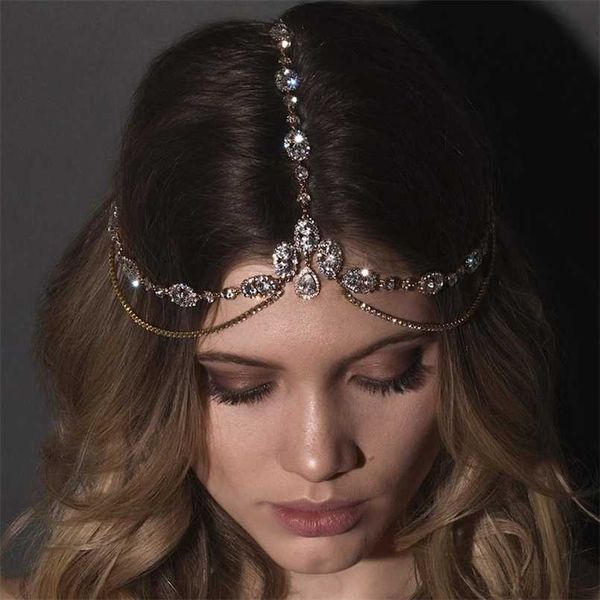 crystal forehead headband wedding bridal hair chain headpiece for women waterdrop head headwear jewelry 211019, Silver
crystal forehead headband wedding bridal hair chain headpiece for women waterdrop head headwear jewelry 211019, Silver