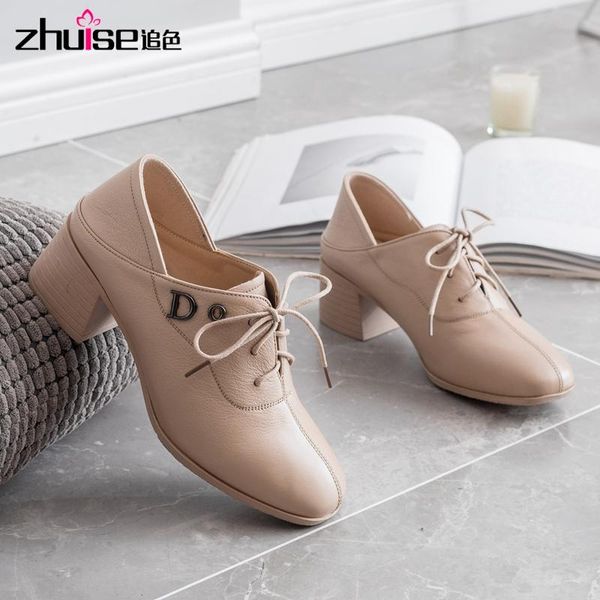 dress shoes genuine leather female 2021 autumn thick with square head deep mouth in the lace up, Black
dress shoes genuine leather female 2021 autumn thick with square head deep mouth in the lace up, Black