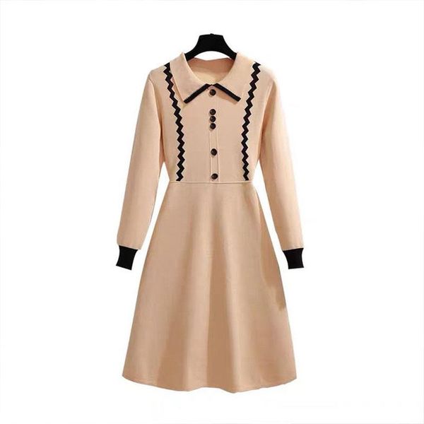 casual dresses women's spring autumn dress button long sleeve patchwork ruffles knitted vintage 3510, Black;gray
casual dresses women's spring autumn dress button long sleeve patchwork ruffles knitted vintage 3510, Black;gray
