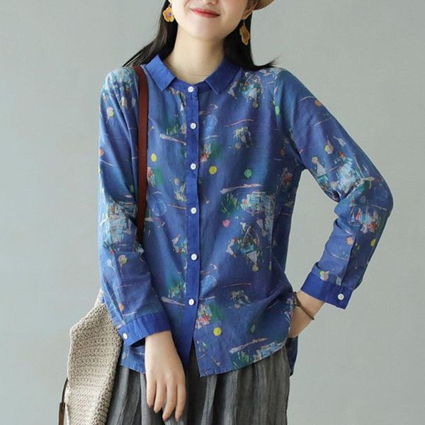 women's blouses & shirts johnature spring retro floral print turn-down collar long sleeve fashion shirt 2021 simple casual single breas, White
women's blouses & shirts johnature spring retro floral print turn-down collar long sleeve fashion shirt 2021 simple casual single breas, White