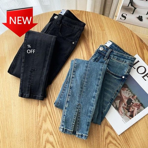 women's jeans 21 spring korean style fashion wear split-leg denim tappered pencil pants trousers, Blue
women's jeans 21 spring korean style fashion wear split-leg denim tappered pencil pants trousers, Blue