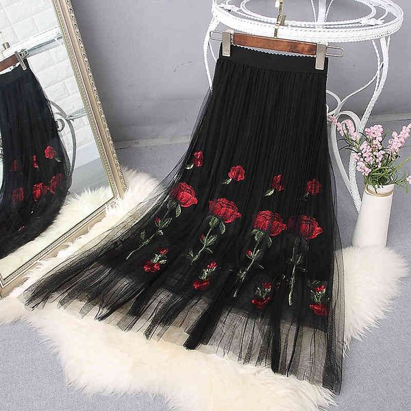 casual dresses spring mesh skirt women embroidery elastic high waist floral a-line pleated s jupe femme faldas saia p4ub, Black;gray
casual dresses spring mesh skirt women embroidery elastic high waist floral a-line pleated s jupe femme faldas saia p4ub, Black;gray