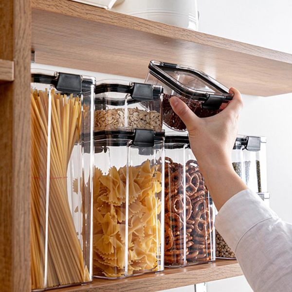 storage bottles & jars plastic sealed kitchen box canister for food keep fresh clear container large capacity
storage bottles & jars plastic sealed kitchen box canister for food keep fresh clear container large capacity