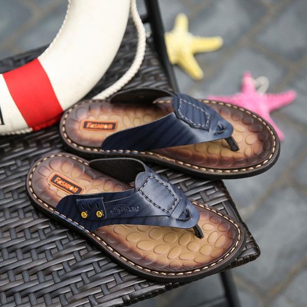 slippers summer men flip flops handmade casual anti-slip fashion cowhide genuine leather shoes, Black
slippers summer men flip flops handmade casual anti-slip fashion cowhide genuine leather shoes, Black