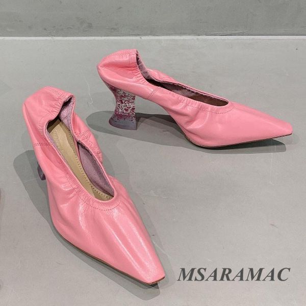 fashion pink clear heel high heels genuine leather pointed toe elastic dress shoes elegant street ladies party, Black
fashion pink clear heel high heels genuine leather pointed toe elastic dress shoes elegant street ladies party, Black