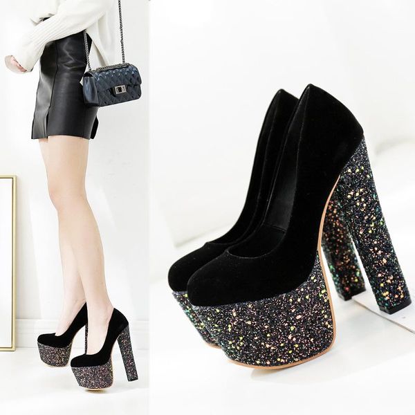 nightclub waterproof platform 18cm super high heel single shoes catwalk night show stiletto shoes. dress, Black
nightclub waterproof platform 18cm super high heel single shoes catwalk night show stiletto shoes. dress, Black