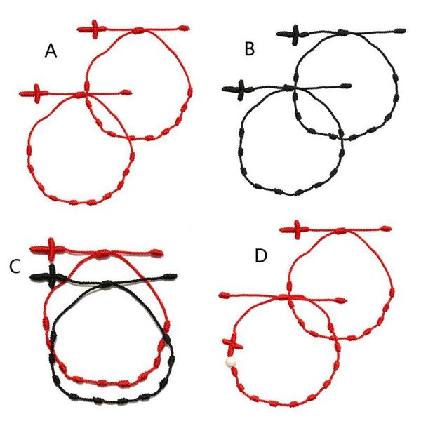 2x 7 knots red string bracelet for protection evil eye good luck amulet for success and prosperity friendship bracelet, Black
2x 7 knots red string bracelet for protection evil eye good luck amulet for success and prosperity friendship bracelet, Black