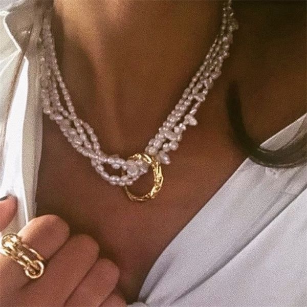 brass with 18k natural pearl layered necklace women wedding jewelry runway party japan souch korea fashion, Silver
brass with 18k natural pearl layered necklace women wedding jewelry runway party japan souch korea fashion, Silver