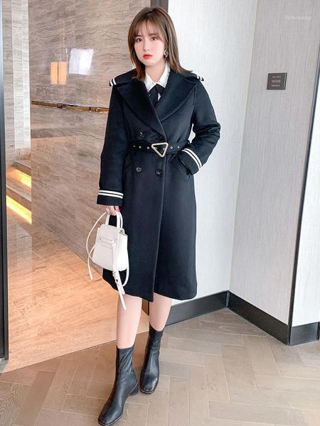 suit collar color contrast hemmed belt waist double row button tweed coat women's winter plus sizes large size tracksuits, Gray
suit collar color contrast hemmed belt waist double row button tweed coat women's winter plus sizes large size tracksuits, Gray