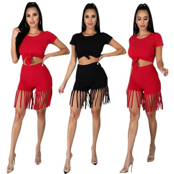 women's tracksuits donsignet women shorts outfits european and american fashion summer solid color crop tassel two piece set, Gray
women's tracksuits donsignet women shorts outfits european and american fashion summer solid color crop tassel two piece set, Gray