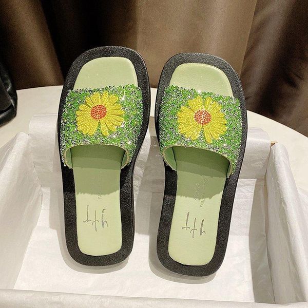 women sandals women's shoes 2021 printed sequin flower slippers summer yellow green zapatos de mujer, Black
women sandals women's shoes 2021 printed sequin flower slippers summer yellow green zapatos de mujer, Black
