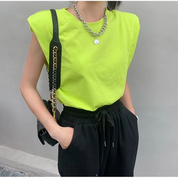 green spring summer white loose sleeveless women o neck camis casual basic sport vest female streetwear tank 210319, Black
green spring summer white loose sleeveless women o neck camis casual basic sport vest female streetwear tank 210319, Black