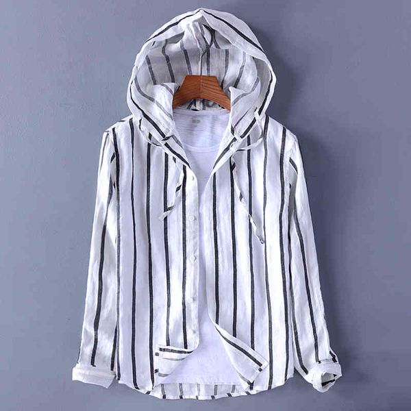 men's t-shirts design hooded cotton and linen casual striped loose fashion trend mens shirt stripe brand shirts men camisa kh21, White;black
men's t-shirts design hooded cotton and linen casual striped loose fashion trend mens shirt stripe brand shirts men camisa kh21, White;black
