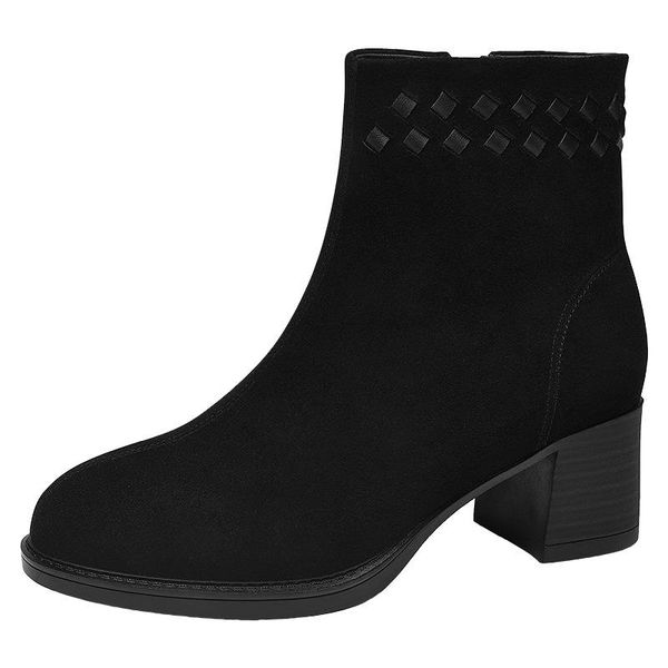 boots women shoes ankle casual british style autumn winter genuine leather boot short square high heels m0041, Black
boots women shoes ankle casual british style autumn winter genuine leather boot short square high heels m0041, Black