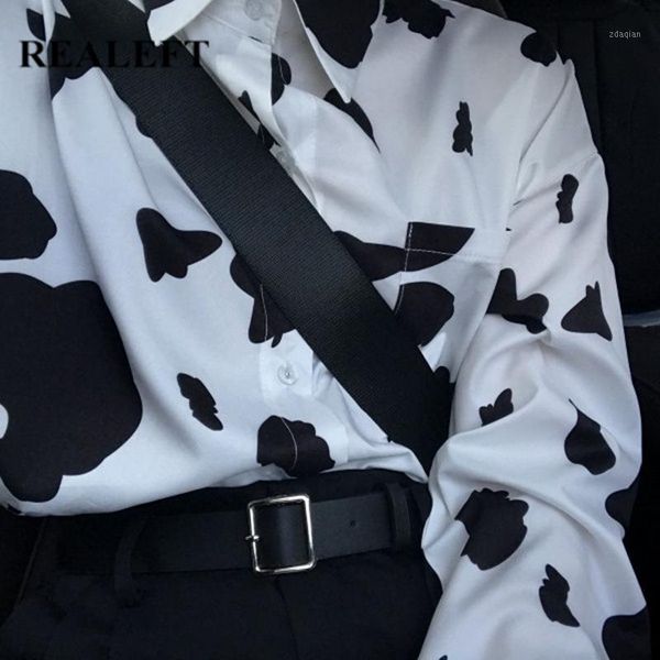 women's blouses & shirts realeft elegant cows printing women blouse spring summer one pocket long sleeve fashionable female loose 2021, White
women's blouses & shirts realeft elegant cows printing women blouse spring summer one pocket long sleeve fashionable female loose 2021, White