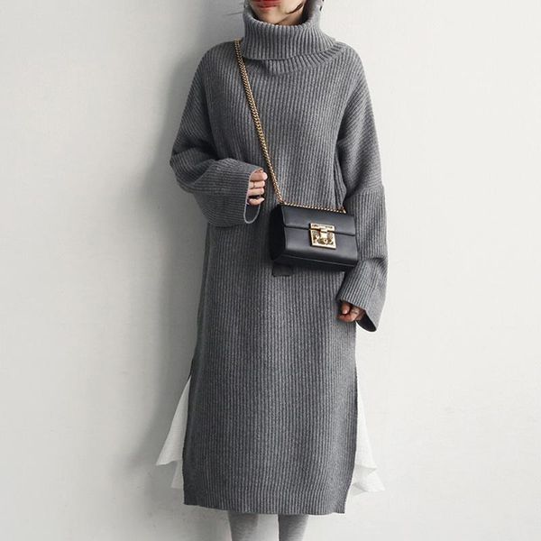 casual dresses turtleneck knitted sweater dress women oversize long sleeve autumn winter split party korean warm v657, Black;gray
casual dresses turtleneck knitted sweater dress women oversize long sleeve autumn winter split party korean warm v657, Black;gray