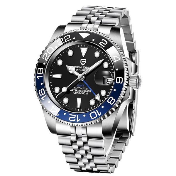 watch men mechanical wristwatch gmt sapphire 100m waterproof watches reloj hombre wristwatches, Slivery;brown
watch men mechanical wristwatch gmt sapphire 100m waterproof watches reloj hombre wristwatches, Slivery;brown