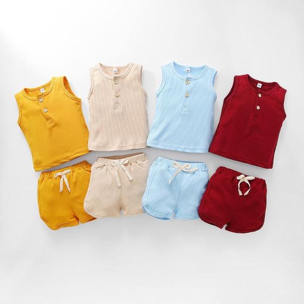 clothing sets summer girl boy cotton sleeveless ribbed vests style +pants two piece suits infant baby casual outfits, White
clothing sets summer girl boy cotton sleeveless ribbed vests style +pants two piece suits infant baby casual outfits, White