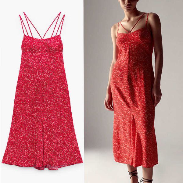 za red floral print long summer women dress sleeveless cut out party dress chic smocked elastic woman straps sundress 210602, Black;gray
za red floral print long summer women dress sleeveless cut out party dress chic smocked elastic woman straps sundress 210602, Black;gray